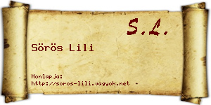 Sörös Lili névjegykártya